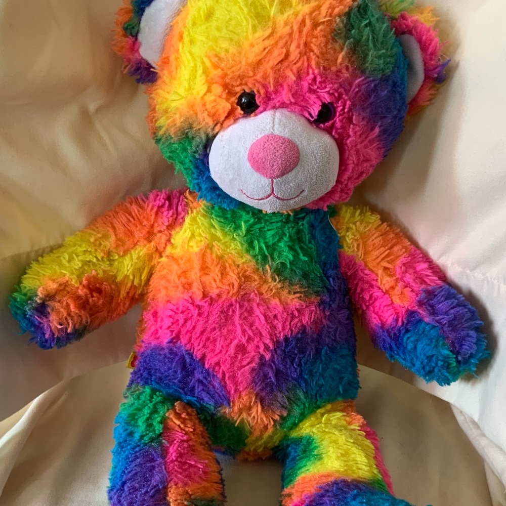Build A Bear: A very Colorful Rainbow Colored Tie Dye Bear, 17 inch in height